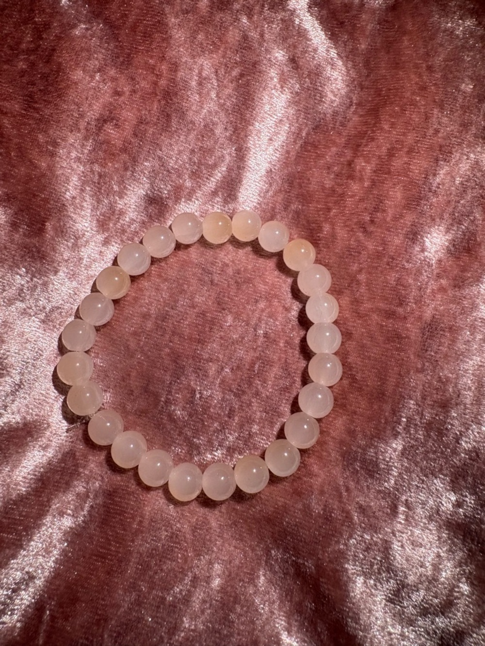 Light Peach Bead Stretch Bracelet
